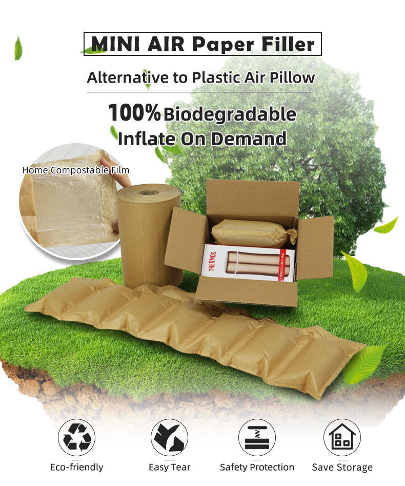 Eco-paper filled air cushion film