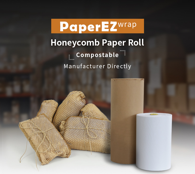 Eco Friendly width 500mm Paper Cushion Packaging Honeycomb Kraft Wrapping  Paper