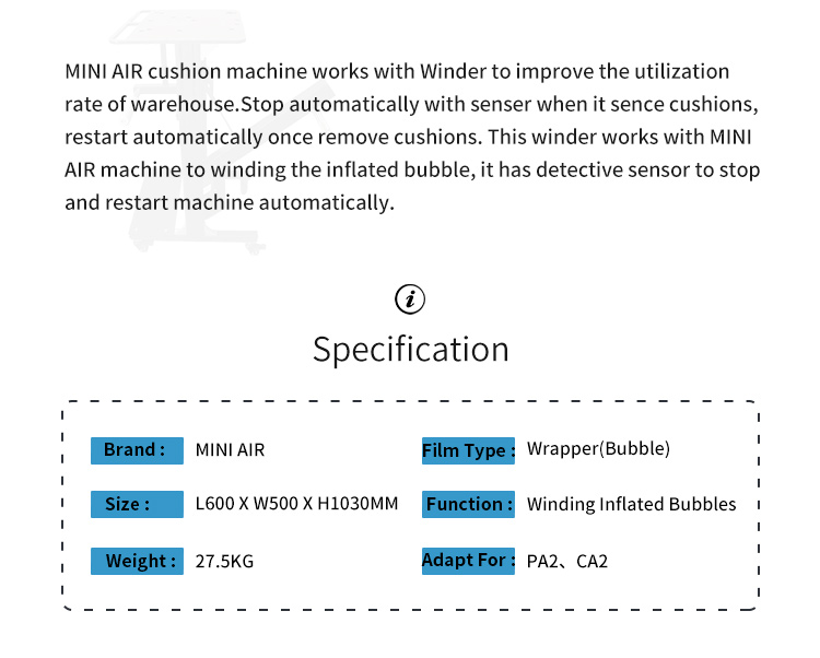 Winder Stand for MINI AIR Pro Air Cushion Machine