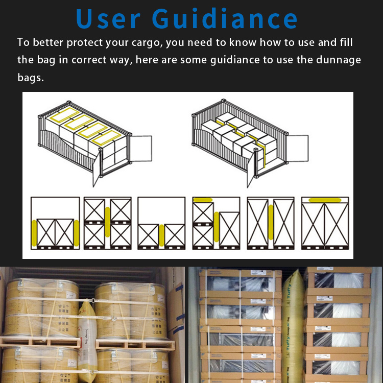 How to fill the voids in the container? The container is filled with air bags